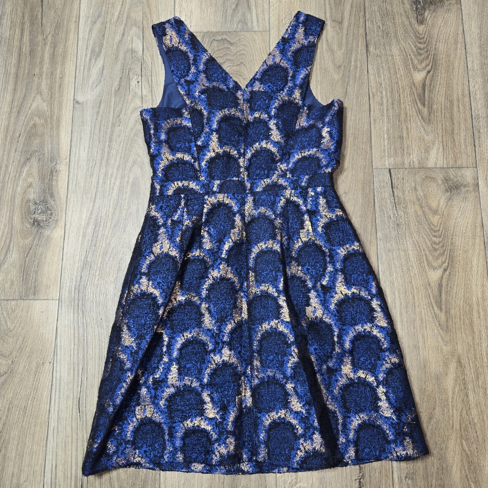 NWT J Crew Peacock Jacquard Fit and Flare Party Dress Size 9 - Picture 10 of 14